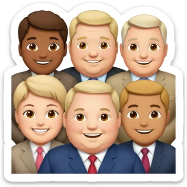 group of overweight politicians standing together sticker