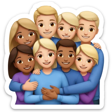 people hugging each other sticker