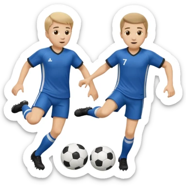 two brothers playings soccer sticker