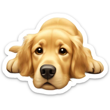 Golden retriever upside down looking up sticker