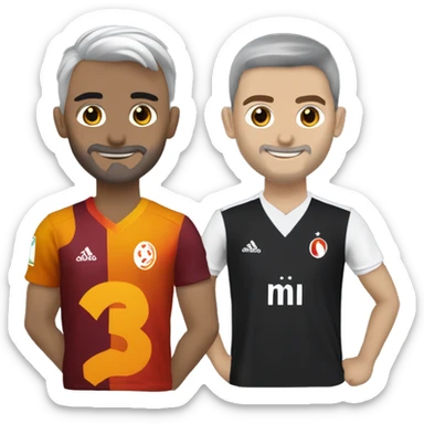 beşiktaş forması giymiş bir kız ve galatasaray forması giymiş bir erkek el ele yürüyorlar sticker