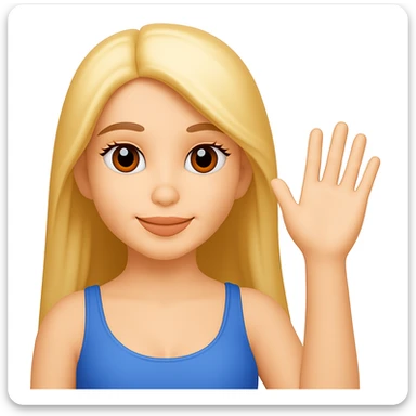 Make her hair much longer in the style of emoji (apple style emojis). Keep the emoji style look consistent. sticker