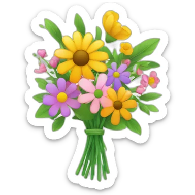 flowers bouquet abstract company logo sticker