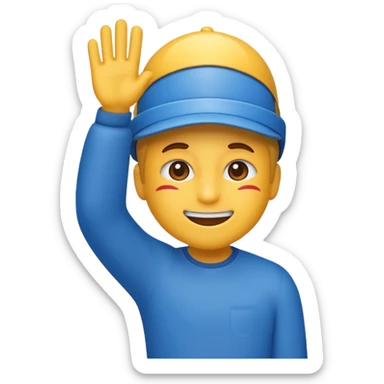 A emoji in Blue doing the cole Palmer celebration sticker