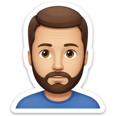 Homme 40 ans cheveux en brosse barbe sticker