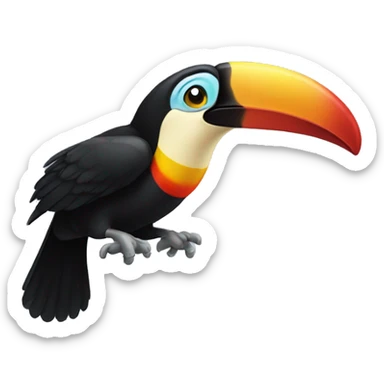 toucan flying sticker