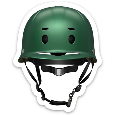 dark green skater helmet with smiley stickers sticker