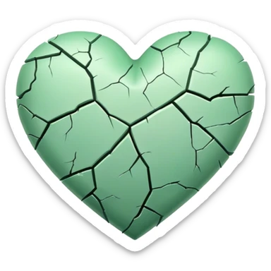 Light green heart break sticker
