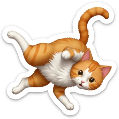 cat doing back flip sticker