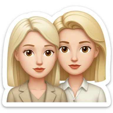 White Masculine woman with a white feminine woman as a couple sticker