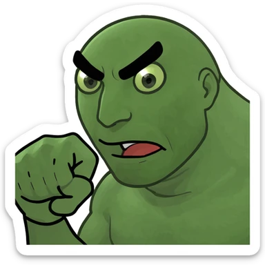 Person throwing a punch sticker