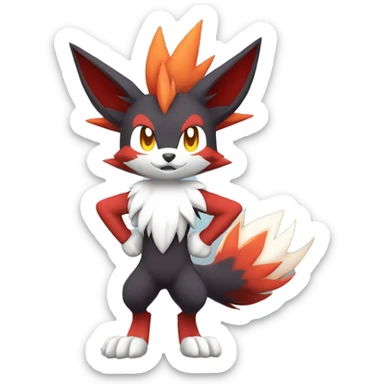  Braixen-Incineroar-Zoroark-Fakemon Full body sticker