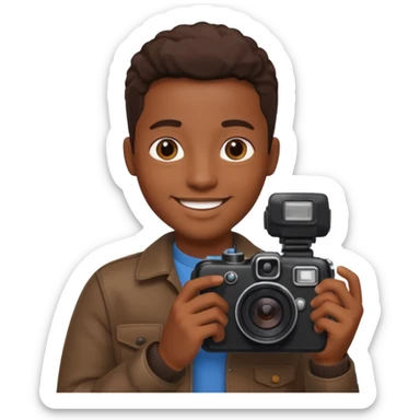 Make a blackest person hold a camera sticker