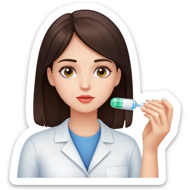 Beautiful brunette girl taking pills  sticker