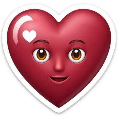 Corazón vinotinto con una m en el centro que se unica sticker