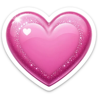 glitter pink heart sticker