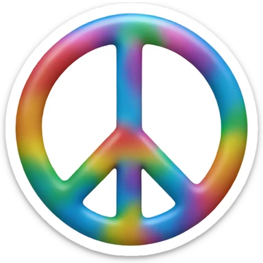 peace sign shaped as a heart sticker