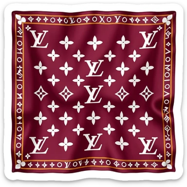 Burgundy Louis Vuitton scarf sticker