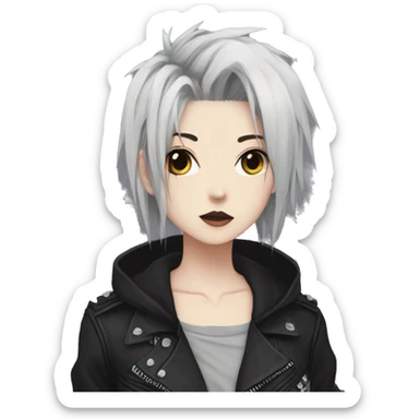 Edgy anime punk gothic tomboy sticker