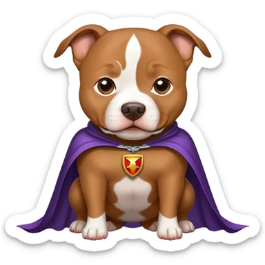 Pitbull dog with a cape sticker
