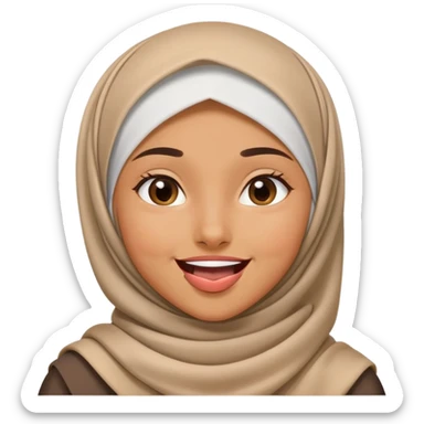 nữ, 15 tuổi, đội khăn hijab, tongue out, cười tươi sticker