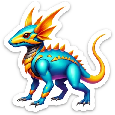  exotic tropical cyber-Protogen-Fakémon-Vernid-creature sticker