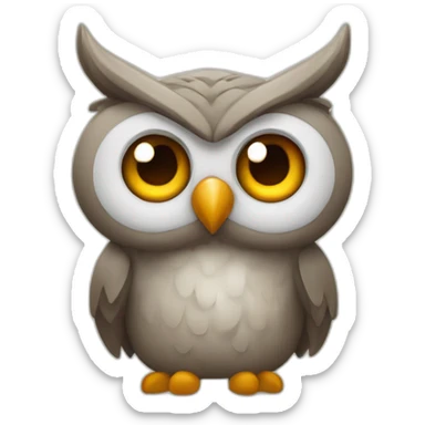 owl with with devil horns, a wide grin, and eyes and eyebrows scrunched downward in the same manner as 😠 Angry Face sticker