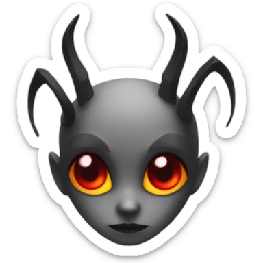 Demon noire au yeux rouge sticker