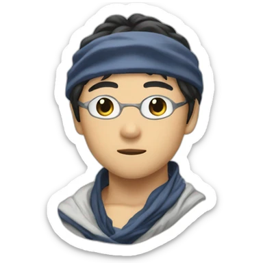 Gojo satoru with à bandana over the eyes sticker