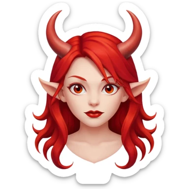 long hair devil girl sticker