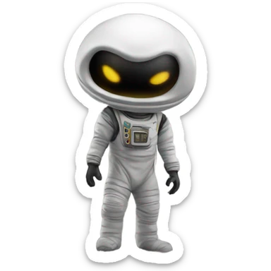 A alien on the moon sticker