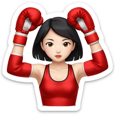sexy chinese girl in traditional clothes boxing sticker