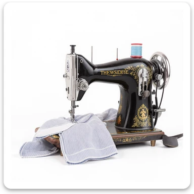 sewing machine, professional photography style, on white background sticker