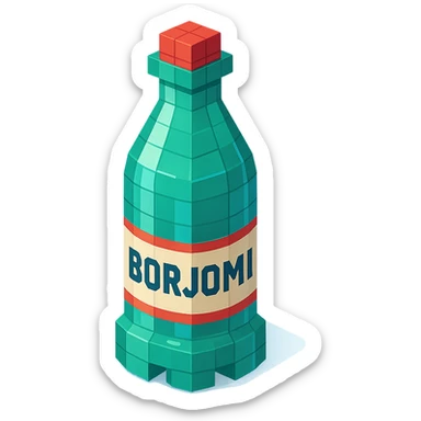 Borjomi bottle with a glossy finish sticker