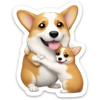 Corgi and me hug sticker