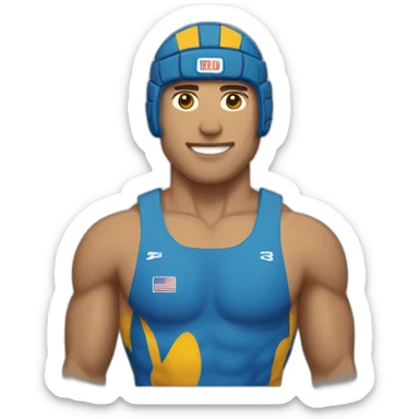buff man body waterpolo sticker