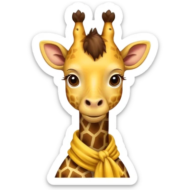 Giraffe with yellow Scarves sticker