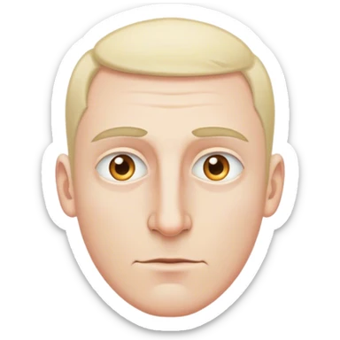 white-skinned man, light eyes, slightly large nose, thin eyebrow, no beard or mustache sticker