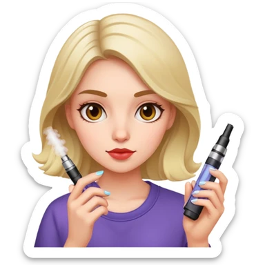 Girl with a vape in her hand  sticker