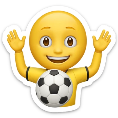 yellow emoji playing soccer  sticker