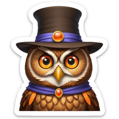 Owl with magician’s hat
 sticker