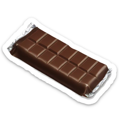 chocolate bar in foil sticker