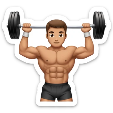 person lifting weights sticker