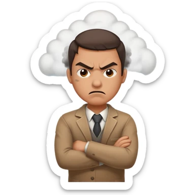 angry face with steam coming from nose crossing arms sticker