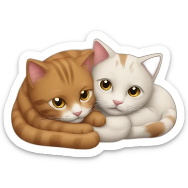 cats cuddle sticker