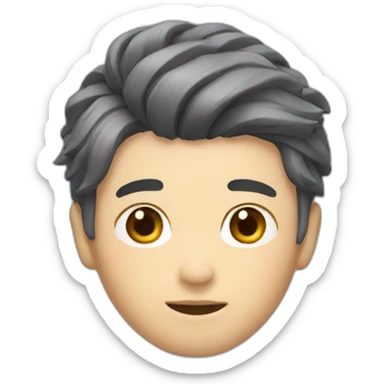 korean guy with curtains hair sticker