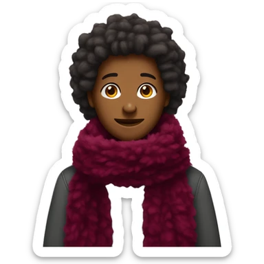 Burgundy fluffy scarf sticker