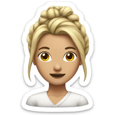 woman with hair tied up sticker