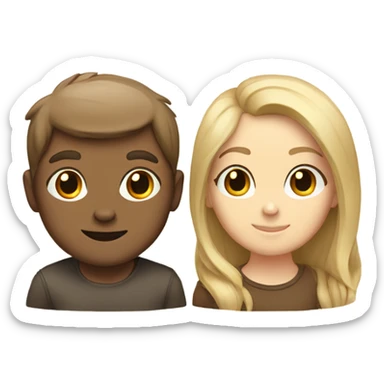 Two otters, one has blonde hair and is a girl, the other has brown hair and is a boy sticker