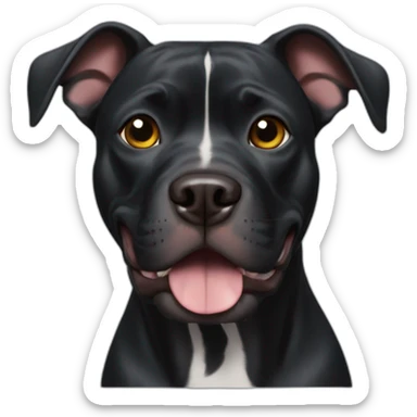 black pitbull with crooked ears sticker